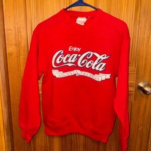 Men’s Women’s Vintage Red Coca-cola Atlanta crewneck sweatshirt medium
